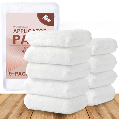 9 Pack Wood Stain Applicator Pads, Lint, Snag Free Applicator Pads