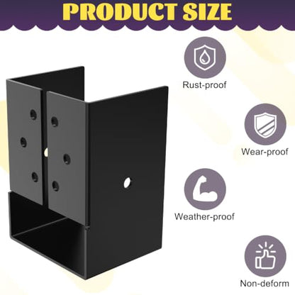 4 Pack 4"x6" Concealed Joist Hanger Bracket for 4"x 6" Beam Swing - size: 4 Pack