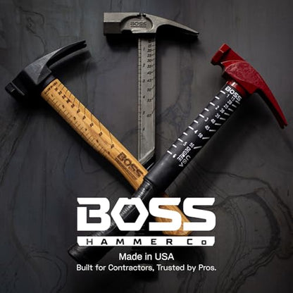 Boss Hammer 12 oz Ti64 Titanium Hammer, Tennessee Hickory Handle - size: 12 oz., style: Milled Face