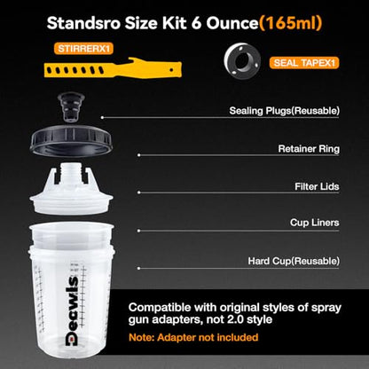 6 oz Disposable Paint Cups, 30 Mini Paint Cups with Lids and Liners