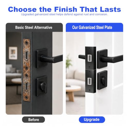 5-Piece Door Frame Reinforcement Kit, Anti Kick in Door Security, Black - size: Black