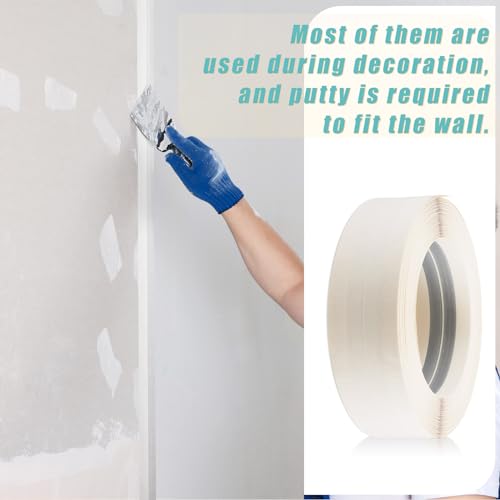 Pangda 200 Feet by 2 Inch Reinforced Corner Drywall Tape Inside Metal Outside Corner Drywall Tape with Metal No Adhesive Side for Wall Crack Repair Tool - size: 200 Feet by 2 Inch