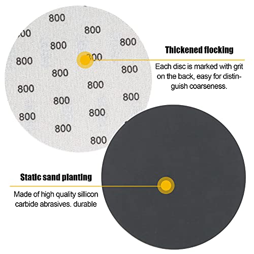 VIBRATITE 800 Grit 6 Inch Hook & Loop Sanding Discs, 30PCS - size: 6 Inch (800 Grit)