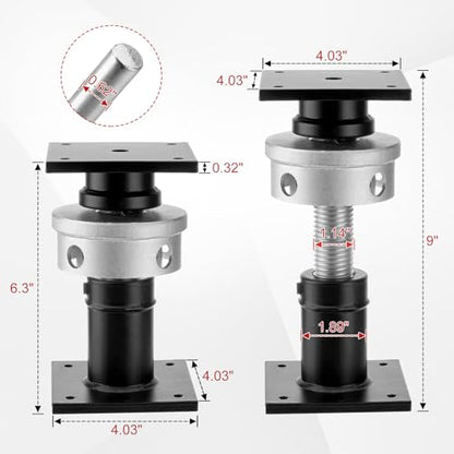 Screw Jacks Home Leveling, 6.5-9" House Floor Jacks, 22,046LBS - size: 2 PCS