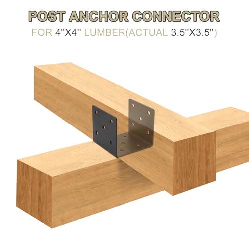 4x4 Concrete Post Base 4Pcs,Post Anchor Connector,3mm Thick - size: U 4''X4''
