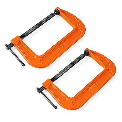 PONY 6" C-Clamp Set, 2660 C-Clamp, 1000 lbs Load Limit, 2-Pack - size: 6"