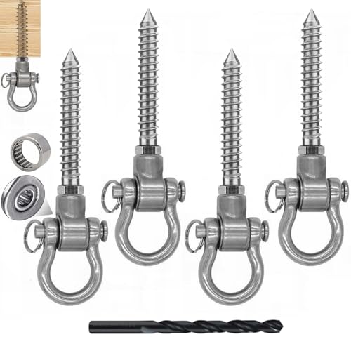 4 Heavy Duty Swing Hangers Permanent Anti Rust Bearing, 180 Swing Hardware, 1500 LBS, 304 Stainless Steel Color - size: 5.51"