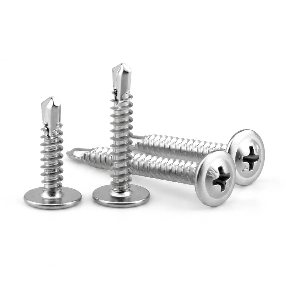 #8 x 1-1/4 (200 Pack) Sheet Metal Screws, 410 Stainless Steel Truss Head Self-Tapping Screws for Metal, Plastic & Wood, Phillips Drive, High Strength Self Drilling Screws - size: #8 x 1-1/4