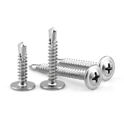 #8 x 1-1/4 (200 Pack) Sheet Metal Screws, 410 Stainless Steel Truss Head Self-Tapping Screws for Metal, Plastic & Wood, Phillips Drive, High Strength Self Drilling Screws - size: #8 x 1-1/4