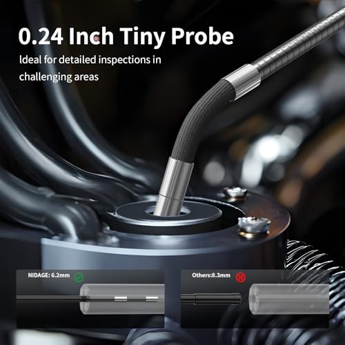 Articulating Borescope 6.2mm Endoscope Inspection Camera with Light - size: 6.2mm Articulating Borescope