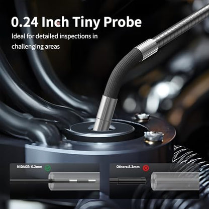 Articulating Borescope 6.2mm Endoscope Inspection Camera with Light - size: 6.2mm Articulating Borescope