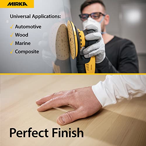 Mirka Gold Multifit 5 Inch 40 Grit Hook and Loop Sanding Discs, 50 Pack - size: Grit 40