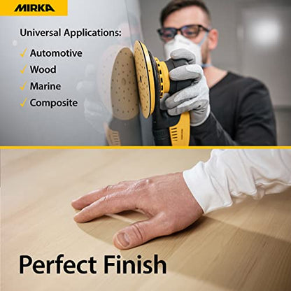 Mirka Gold Multifit 5 Inch 40 Grit Hook and Loop Sanding Discs, 50 Pack - size: Grit 40