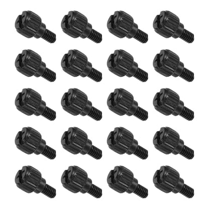 MECCANIXITY 20 Pcs M4x6mm PC Computer Case Thumbscrews, Carbon Steel Nickel Plated Knurled Thumb Screws Bolts Fasteners for Computer Cover, Motherboard, Fan, Power Supply, Black - color: Black, size: M4x6mm