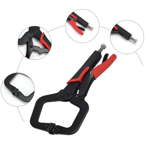 9 Inch C Clamp Locking Pliers, Heavy Duty Vise Grip with Adjustable Swivel Pad Metal Face Clamps for Woodworking Welding or Repairs (2pcs) - size: 9 Inch 2pcs