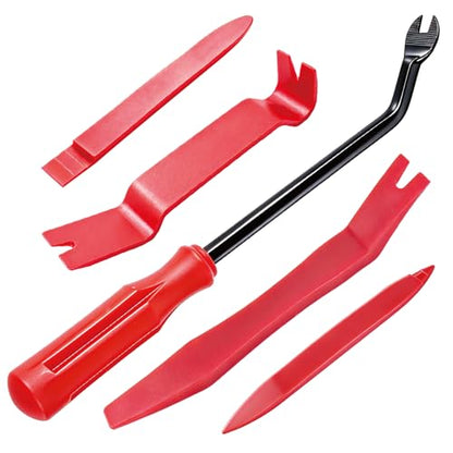 5Pcs Car Trim Removal Tool Kit, Plastic Pry Tools and Clip Remover for Automotive Interior Door Panel, Dashboard, Upholstery and Audio System Repair, Universal Fit for Sedans, SUVs and Trucks