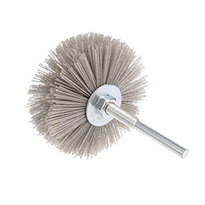 uxcell Nylon Wheel Brush 240 Grits Abrasive Grinding Head with 6mm Threaded Shank - style: 240 Grit