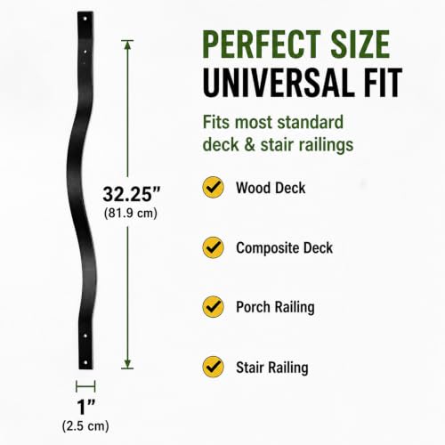 61 Pack 32.25" Deck Balusters, Heavy Duty Deck Railing with Screws - size: 32.25 IN