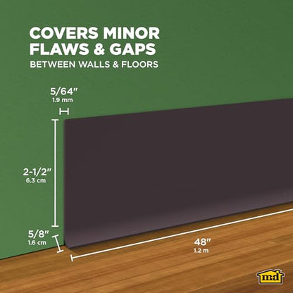 M-D Building Vinyl Wall Base, Brown, 2-1/2in x 48in - size: 2-1/2 in. x 48 in.