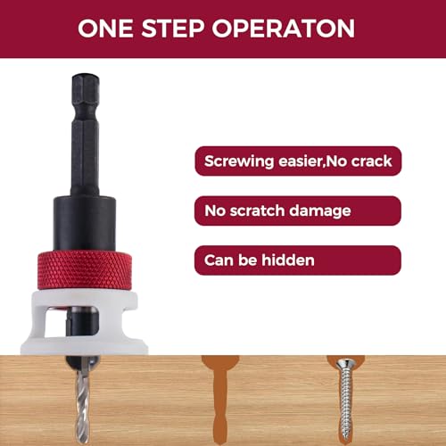 Countersink Drill Bit, 1/8" x3/8" Carbide Tipped Drill Bits with Depth Stop, 1/4" Quick Change Hex Shank Countersink Drill with Replaceable HSS Pilot Drill Bit for Plastic, Woodworking - size: 1/8" x 3/8"