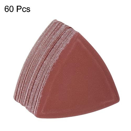 HARFINGTON 60pcs Triangular Hook & Loop Sandpapers 800 Grits 3-1/8" Aluminum Oxide Sanding Pads Random Orbital Mouse Detail Sander Papers Oscillating Multi Tool Sheets - size: 800 Grits