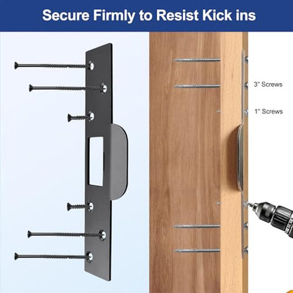 Extra-Long Door Strike Plate, Extended Length/Height - color: Matte Black, size: 1 Pack