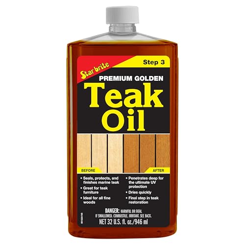 Star brite Premium Golden Teak Oil - Sealer, Preserver, & Finish for Outdoor Teak & Other Fine Woods, 32 oz - style: 32 Ounce