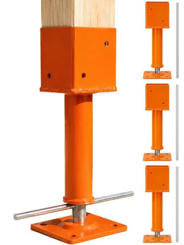 2 Pack Screw Jack Post, 4" x 4" Adjustable Screw Jacks