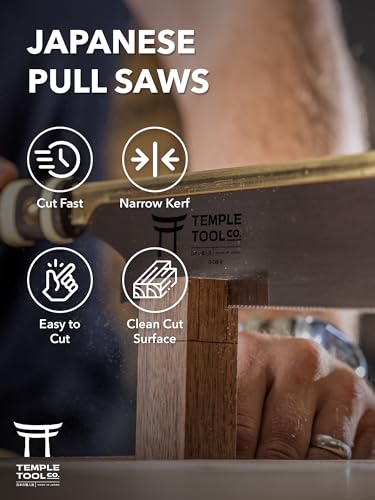 Temple Tool Co. Japanese Pull Saw - Rip-Cut 9.5 - Hand Saw for Dovetails, Tenons, Fine Joinery - style: Dozuki Rip-Cut