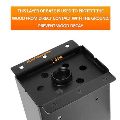 4 Pcs 4“× 6” Post Base Fit (Inner Size 3.6"x 5.6") Post - size: 4 Pcs, style: 4"x 6"