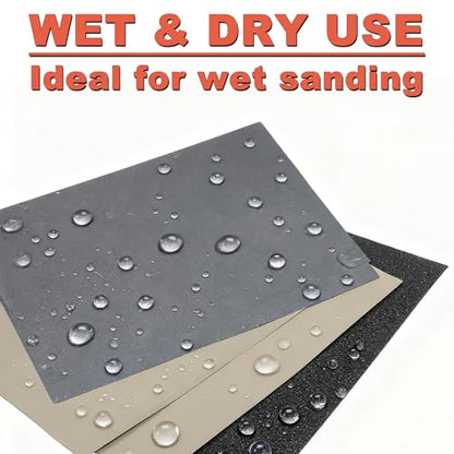 Wet Dry Sandpaper Sheets 9x3.6, 120-5000 Assorted Grit, 42Pcs