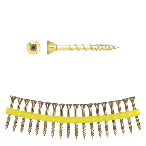Simpson Strong-Tie WSV134S Strong-Drive WSV Subfloor Screw (Collated) - #9 x 1-3/4 in. 6-Lobe T-25 Drive Bit, Rimmede Flat Head with Nibs, Yellow-Zinc Coated (2000-Qty)