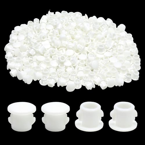 EASYEAH 70PCS 0.19"(5mm) White Plastic Hole Plugs, Screw Hole Plugs - size: 0.19"/5mm