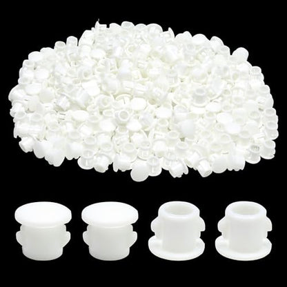 EASYEAH 70PCS 0.19"(5mm) White Plastic Hole Plugs, Screw Hole Plugs - size: 0.19"/5mm