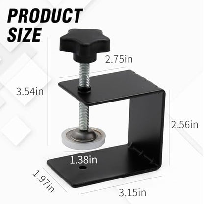 2Pcs Universal Drawer Clips - Front Installation C-clamp Cabinet Mounting Clamps with Soft Silicone Pad