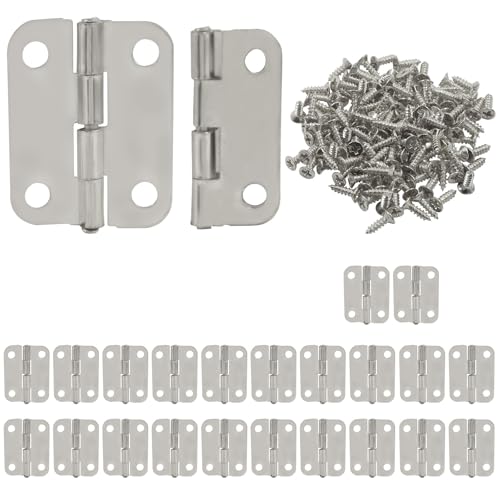 Murtenze 24Pcs Butt Hinge, 1" x 3/4", Silver - color: Silver, size: 1 Inch - 24PCS