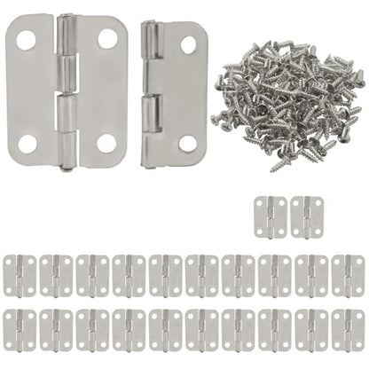 Murtenze 24Pcs Butt Hinge, 1" x 3/4", Silver - color: Silver, size: 1 Inch - 24PCS