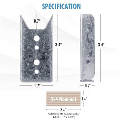 LukLoy 40 Pack 2x4 Brackets for Wood Rail(Screws Not Included) - style: Galvanized-40