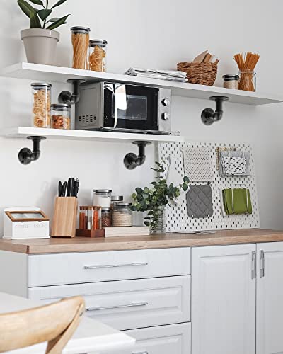 MUZIK 4Pcs 4"×4" L Pipe Shelf Bracket, Heavy Duty Wall Mount, DIY Shelving - size: 4*4 Inch, style: 4 Pack