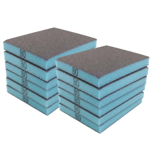 12 Pcs 80 Grit Sanding Sponge - size: #80