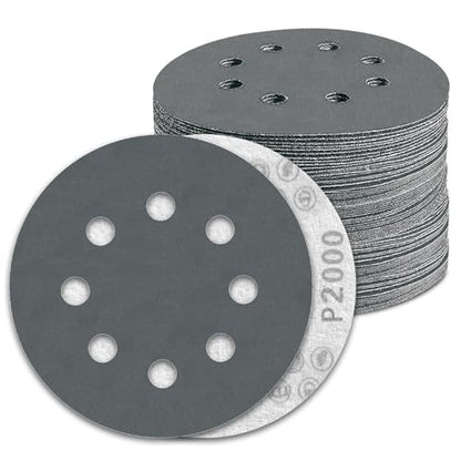 100 Pcs 5 inch Wet Dry Sanding Discs 2000 Grit 8 Hole Hook and Loop - style: 100 Pcs-2000 Grit