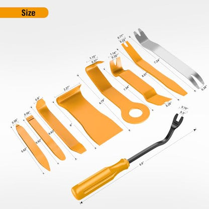 GOOACC 9PCS Auto Trim Removal Tool Kit Yellow - color: 9pcs Trim Removal Tool Yellow