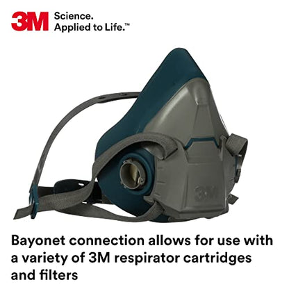 3M Rugged Comfort Half Facepiece Reusable Respirator 6501, NIOSH, Small - style: Small