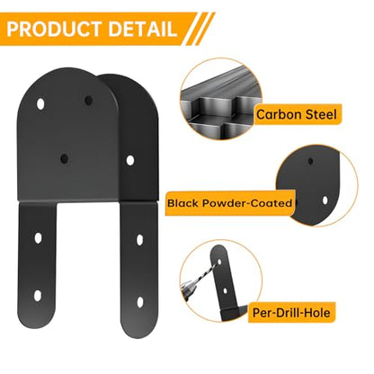 4 Pcs 2"x 4" Deck Post Caps Tie Brackets|Ineer Size(1.6"x 3.6") - size: 2"x 4" - 4 Pieces, style: Deck Post Caps Tie Brackets