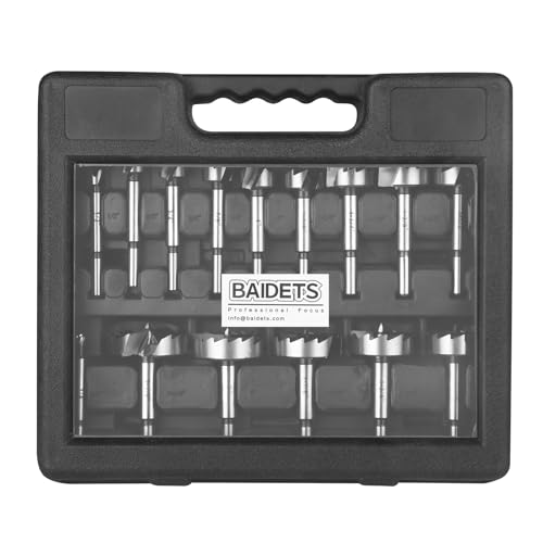 BAIDETS Forstner Bit Set 16Pcs - Forstner Bit Wood Drilling, Forstner Drill Bit with Center Positioning - size: 16 PCS