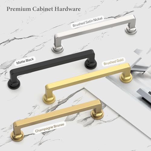 10 Pack 7.5 Inch Brushed Gold Cabinet Pulls, Kitchen Hardware - color: Brushed Gold, size: 7.5" Hole Center