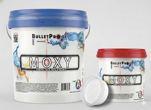 BP Resins: Moxy |100% Solids Epoxy Resin Kit (3 Gallon) Solvent-Less, Two Component Gloss Coat Finish- Low VOC! Industrial Use, Garages, Floors, Wood, Acrylic & More! (White) - color: White