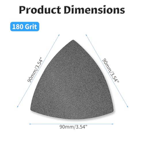 12 Pcs Detail Sander Sandpaper, 180 Grit Triangular Sandpapers - size: 180 Grit