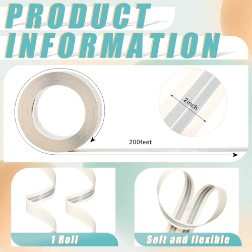 Pangda 200 Feet by 2 Inch Reinforced Corner Drywall Tape Inside Metal Outside Corner Drywall Tape with Metal No Adhesive Side for Wall Crack Repair Tool - size: 200 Feet by 2 Inch