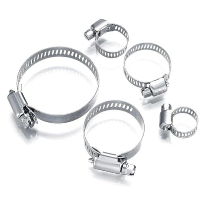 40 Pcs Hose Clamps Stainless Steel, 6-51mm Adjustable Worm Gear Pipe Clamps - size: 40 pcs (1/4'' - 2'')